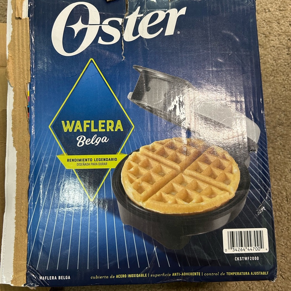 Oster 8" Nonstick Belgian Waffle Maker with Temperature Control, Silver